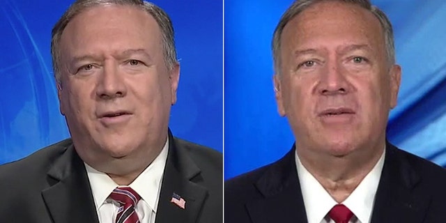 In this split-screen image, the difference in Mike Pompeo's appearance can be seen very clearly.