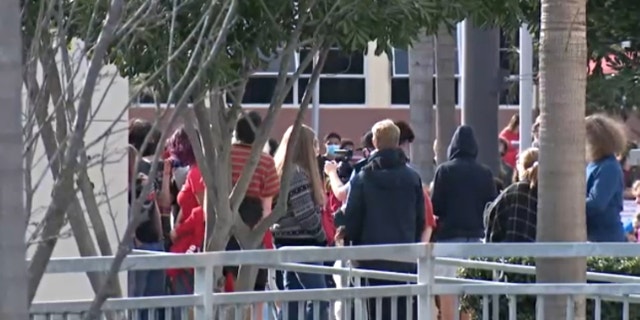 Students in Redondo, CA, stage walkout in protest of in-person classes.