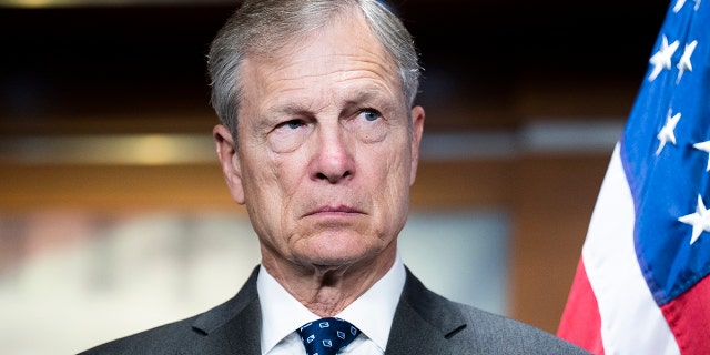 Rep. Brian Babin, R-Texas, attends a news conference with members of the GOP Doctors Caucus after a meeting of the House Republican Conference in the U.S. Capitol on Wednesday, January 19, 2022. (Photo By Tom Williams/CQ-Roll Call, Inc via Getty Images)