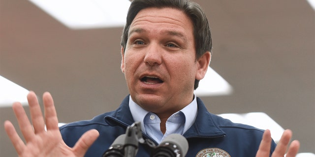 Florida Gov. Ron DeSantis speaks at a press conference in November 2021. 