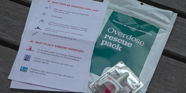 Each overdose rescue pack includes Narcan nasal spray with instructions on how to use it.?