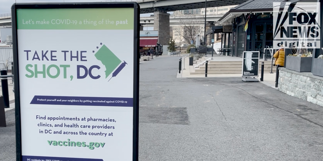 <strong>A sign encourages D.C. residents get the COVID-19 vaccine. </strong>