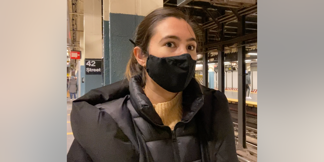 NYC subway rider Sarah in New York City.