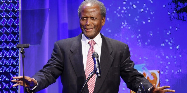 Actor Sidney Poitier speaks at the Fulfillment Fund's Annual Stars Gala at the Beverly Hilton Hotel October 23, 2007, in Beverly Hills, California.