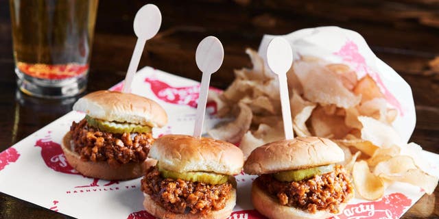 Check out this hot chicken Sloppy Joes sliders by corporate executive chef Bart Pickens of Party Fowl.