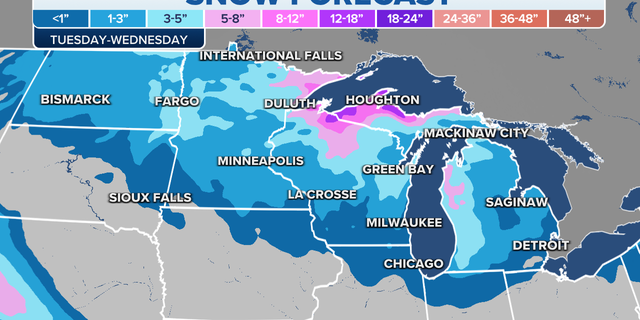 Snow, cold weather forecast for upper Midwest, Great Lakes | Fox News