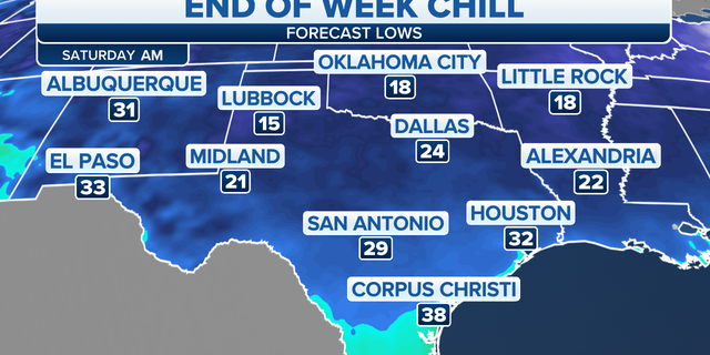 Gulf Coast forecast lows