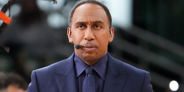Stephen A. Smith before a game between the Los Angeles Lakers and Boston Celtics Nov. 19, 2021, at TD Garden in Boston.