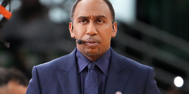 Stephen A. Smith before a game between the Los Angeles Lakers and Boston Celtics Nov. 19, 2021, at TD Garden in Boston.