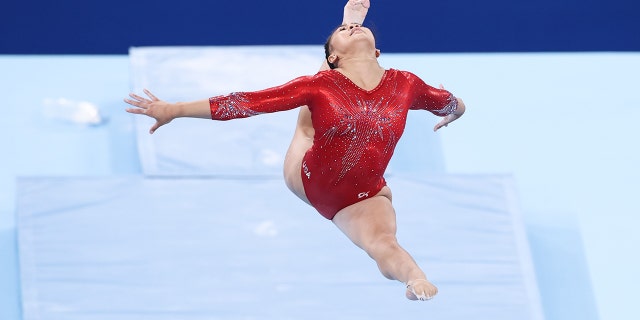 Sunisa Lee of the United States competes during the artistic gymnastics women's balance beam final at the Tokyo 2020 Summer Olympics in Tokyo, Japan on August 3, 2021.