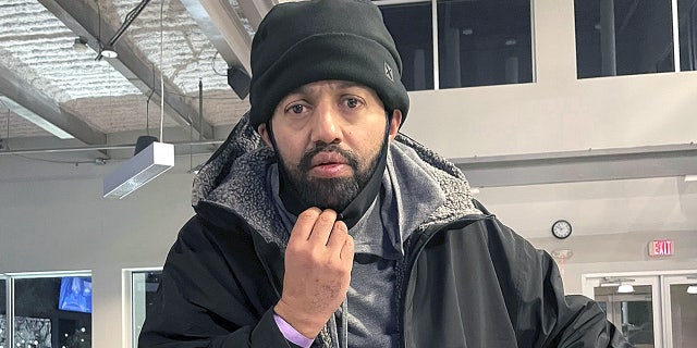 This Jan. 2, 2022 photo shows Malik Faisal Akram at a Dallas homeless shelter. (OurCalling, LLC via AP)