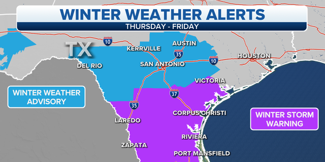 Texas winter weather alerts