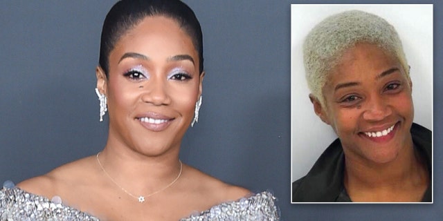 Tiffany Haddish smiled in her mugshot.