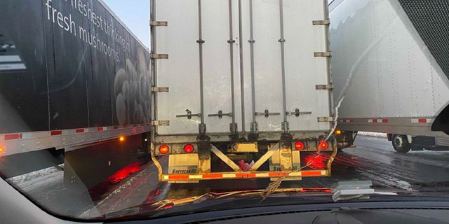 Tim Kaine's current view from behind the wheel along Interstate-95. (Tim Kaine/Twitter)