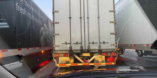 Tim Kaine's current view from behind the wheel along Interstate-95. (Tim Kaine/Twitter)