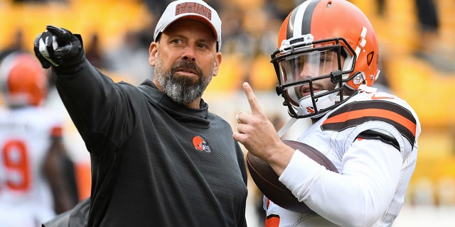 Offensive coordinator Todd Haley and Cleveland Browns quarterback Baker Mayfield will face the Steelers on October 28, 2018 at Heinz Field in Pittsburgh, Pa.