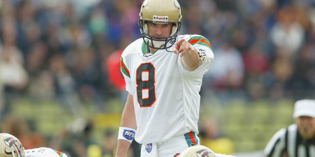 Berlin Thunder's Todd Husak during an NFL Europe game against the Rhein Fire in Duesseldorf, Germany on May 26, 2002.