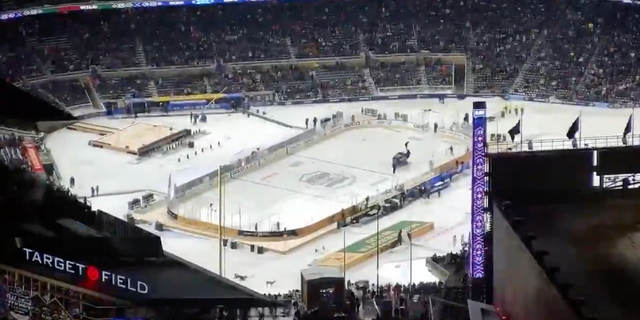 Target Field on Saturday, January 1. (Credit: Fox 9 IDS Center webcam)