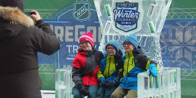 Fans outside Target Field on Jan. 1 before the NHL's Winter Classic.