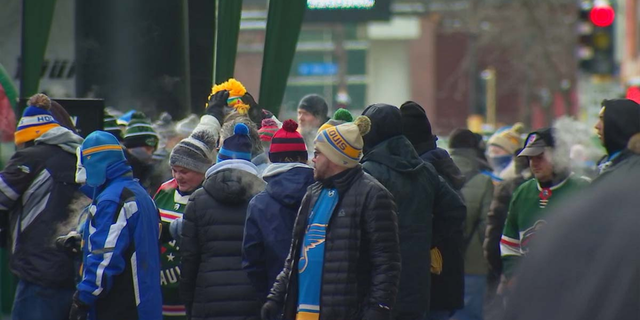 Fans outside Target Field on January 1 before the NHL Winter Classic. 