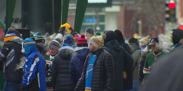 Fans outside Target Field on Jan. 1 before the NHL's Winter Classic.
