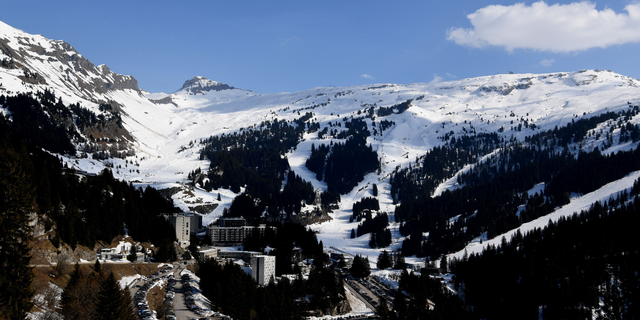 A picture taken on February 28, 2019 shows the ski resort of Flaine, central-eastern France, designed in 1960 by Hungarian-born architect Marcel Breuer.