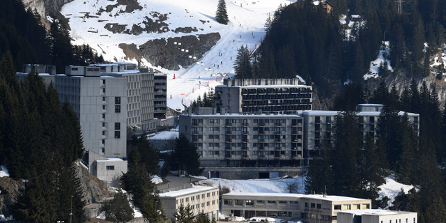 A picture taken on February 28, 2019 shows the ski resort of Flaine, central-eastern France, designed in 1960 by Hungarian-born architect Marcel Breuer.