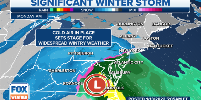 Eastern winter storm forecast