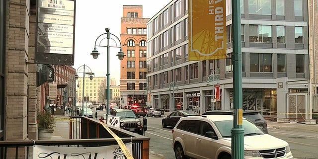 Scene outside of Milwaukee, Wisconsin, Shake Shack where off-duty police detective was shot during attempted carjacking.