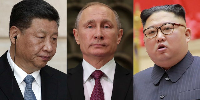 China President Xi Jinping, Russia President Vladimir Putin and North Korea Supreme Leader Kim Jong Un