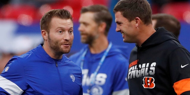 NFL Football - Cincinnati Bengals v Los Angeles Rams - NFL International Series - Wembley Stadium, London, Britain - October 27, 2019 Los Angeles Rams head coach Sean McVay and Cincinnati Bengals head coach Zac Taylor before the match.