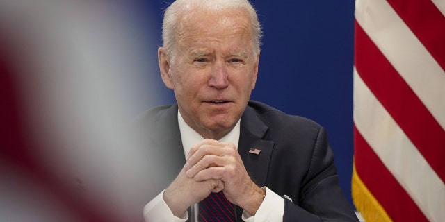 President Biden speaks while meeting with the President's Council of Advisors on Science and Technology in the Eisenhower Executive Office Building in Washington, D.C., on Thursday, Jan. 20, 2022.