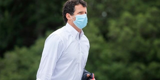 Rep. Trey Hollingsworth arrives at the Capitol on Aug. 22, 2020.