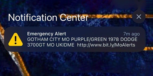 A test alert making Batman references was mistakenly sent out in Missouri.