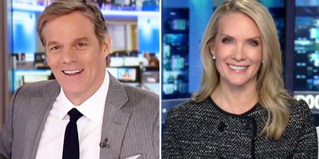 Dana Perino with Bill Hemmer. The two are co-hosts of "America's Newsroom."