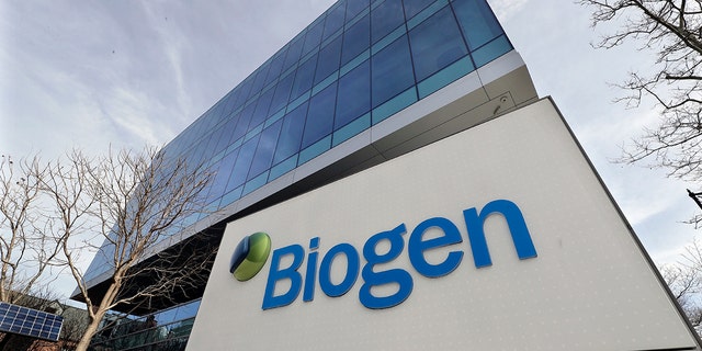 The headquarters of Biogen Inc. are shown in March 2020 in Cambridge, Massachusetts. Together with Eisai Co. Ltd., Biogen developed the new drug.