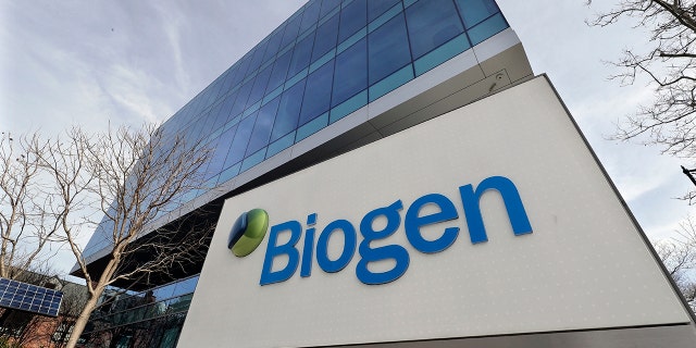 The headquarters of Biogen Inc. are shown in March 2020 in Cambridge, Massachusetts. Together with Eisai Co. Ltd., Biogen developed the new drug.