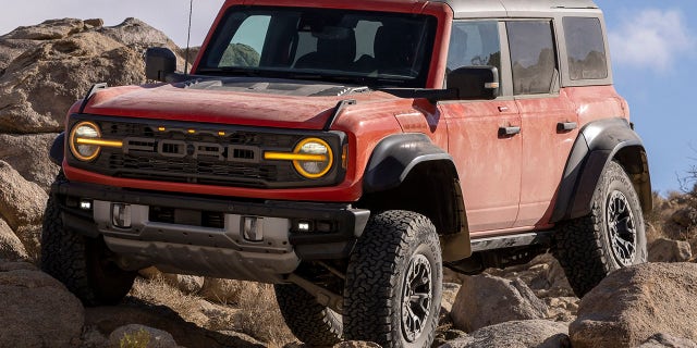 The high-performance Bronco Raptor features a long-travel suspension.