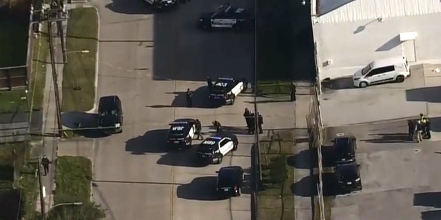 A manhunt got underway in Houston on Thursday afternoon after three police officers were shot, authorities said.