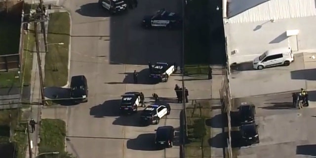 A manhunt got underway in Houston on Thursday afternoon after three police officers were shot, authorities said.