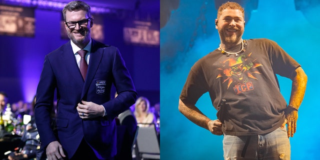 Dale Earnhardt Jr. (left) has been trying to reach Post Malone (right).