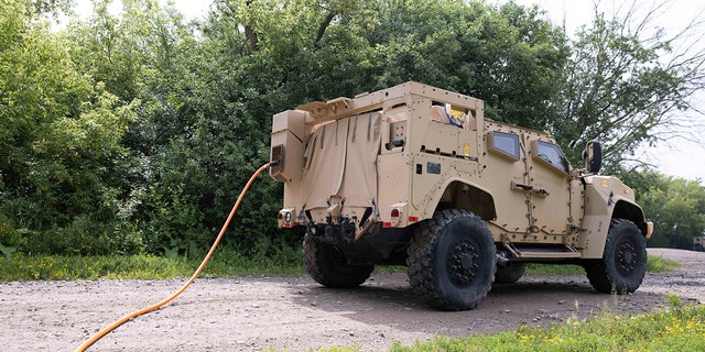 The eJLTV can provide electrical power for equipment in the field.
