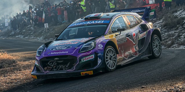Loeb and Galmiche were competing in the new Ford Puma WRC car, which features hybrid power.