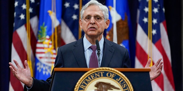 Attorney General Merrick Garland speaks at the Department of Justice in Washington, Jan. 5, 2022.