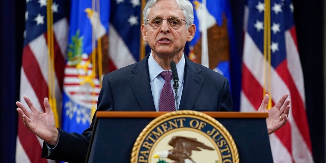 Attorney General Merrick Garland speaks at the Department of Justice in Washington, Jan. 5, 2022.