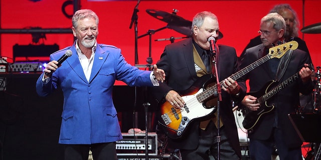 Larry Gatlin (L) and Steve Gatlin of The Gatlins perform in concert during the "Deep From The Heart: One America Appeal Concert" at Reed Arena on October 21, 2017 in College Station, Texas.  