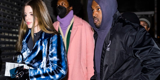 Julia Fox (L) and Kanye West are seen in Greenwich Village on January 04, 2022 in New York City. 