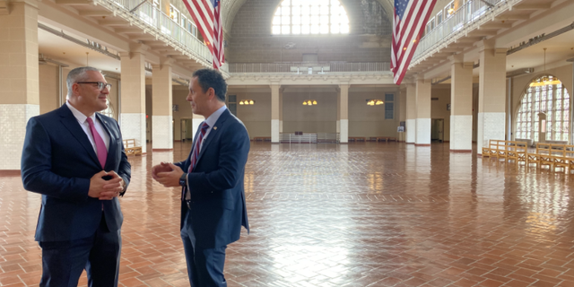 Brian Kilmeade with Immigration Attorney Michael Wildes at Ellis Island.
