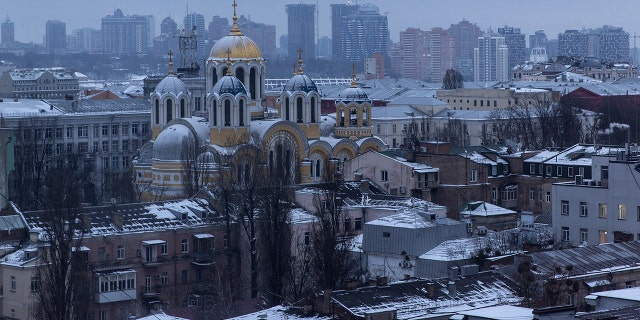 St. Volodymyr's Cathedral is seen in Kyiv, Ukraine, Jan. 28, 2022.