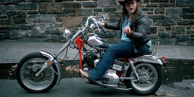 Meat Loaf was often photographed on motorcycles due to his association with them through "Bat Out of Hell."